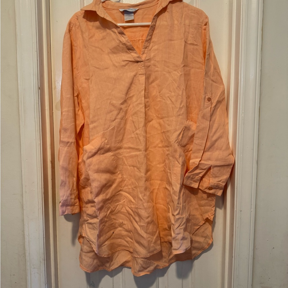 The Company Store Orange Casual Button Down Shirt